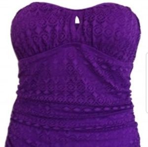 Torrid. Size 3 purple crochet swim dres